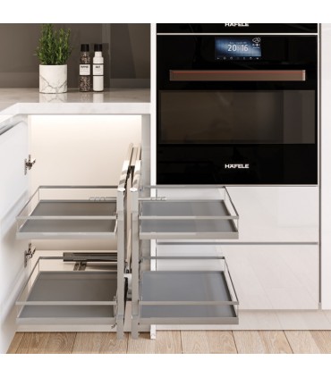 HAFELE Olla L-Shaped Soft-Close 4 Trays Corner Cabinet Baskets