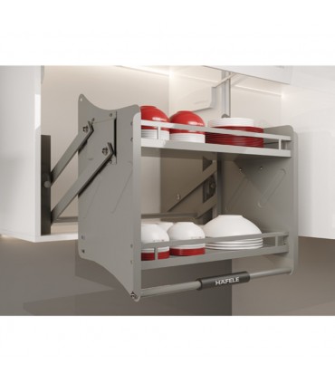 HAFELE Oria Soft-Close Lift and Pull Down Wall Cabinet Baskets