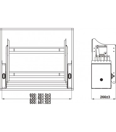 HAFELE Oria Soft-Close Lift and Pull Down Wall Cabinet Baskets