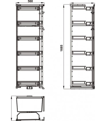 HAFELE Kara Swing Anti-Slip Tall Unit Cabinet Baskets - Nano