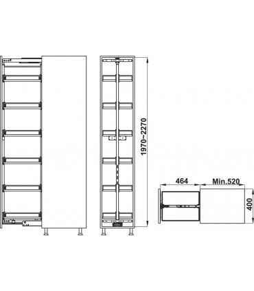 HAFELE Kara Pull Out Tall Unit Cabinet Baskets - Nano