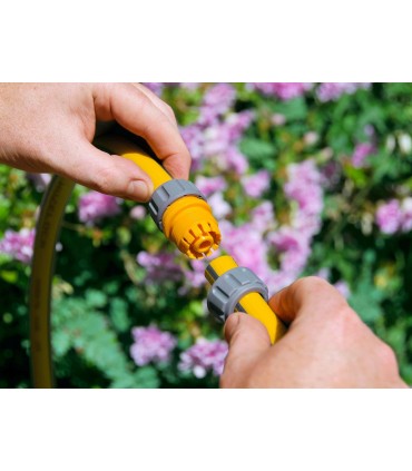 Hozelock 2100 5 Bars Hose Extend Repair Connector - Yellow & Grey