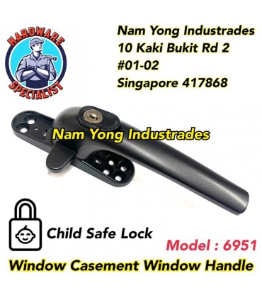 Hardware Specialist Child Lock Casement Window Handle - Black