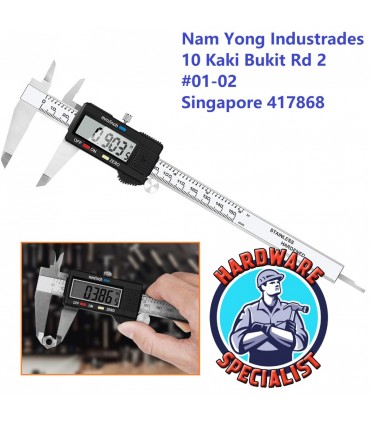 Hardware Specialist 150mm Stainless Steel Digital Caliper with Box