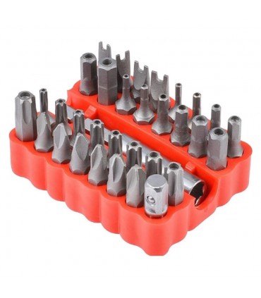 Hardware Specialist CR-V Screwdriver Bits with Magnetic Holder - 33 Pieces