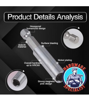 Hardware Specialist CR-V Screwdriver Bits with Magnetic Holder - 33 Pieces