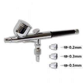 Pneumatic Precise Dual Action with 3 Nozzle Air Brush - LP-130