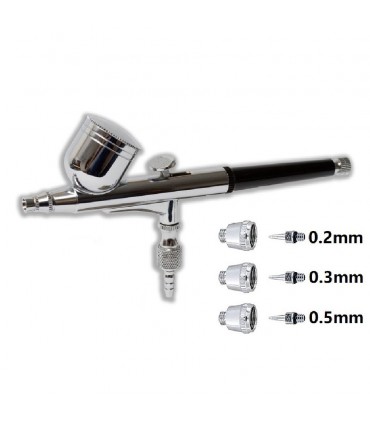 Pneumatic Precise Dual Action with 3 Nozzle Air Brush - LP-130