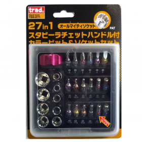 Trad TBS-271 27-in-1 Color Bit & Socket Set with Stubby Ratchet Handle