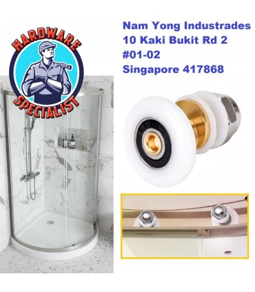 Hardware Specialist BM1002 Bathroom Sliding Glass Door Roller Guide
