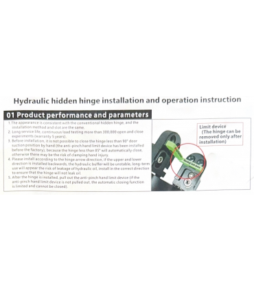 ecoWare HG-CHI194-2D-SC 2D Adjustment Invisible Concealed Door Hinges - Per Piece