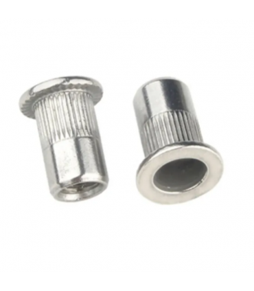 Hardware Specialist Carbon Steel Flat Head Threaded Rivet Nut - 10 Pieces/Pack