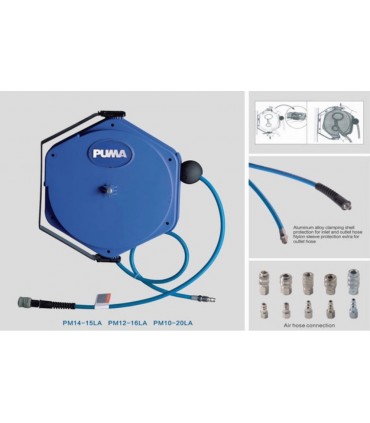 Puma Wall Mounted Air Hose Reel - Blue