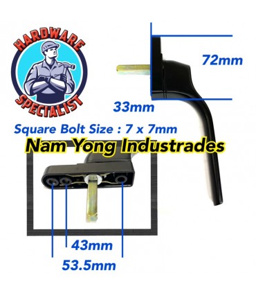 Hardware Specialist Multi Point Window Handle HS185MP