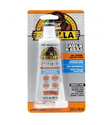 Gorilla Waterproof Silicone Caulk and Sealant Clear - 83mL