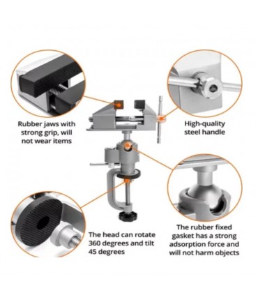 Hardware Specialist 3 Inch Portable Woodworking Universal Vice Clamp