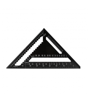 Aluminum Alloy Angle Protractor Speed Metric Square Measuring Triangle Ruler - Black
