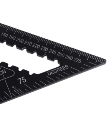Aluminum Alloy Angle Protractor Speed Metric Square Measuring Triangle Ruler - Black