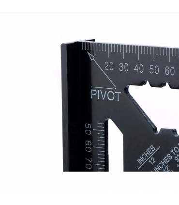 Aluminum Alloy Angle Protractor Speed Metric Square Measuring Triangle Ruler - Black