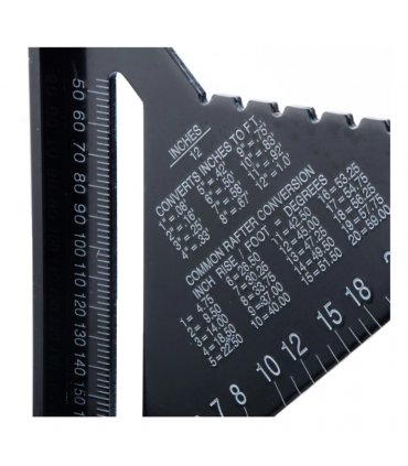 Aluminum Alloy Angle Protractor Speed Metric Square Measuring Triangle Ruler - Black