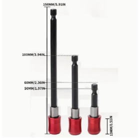 Hexagonal Drill Magnetic Extension Electric Screw Driver- Red