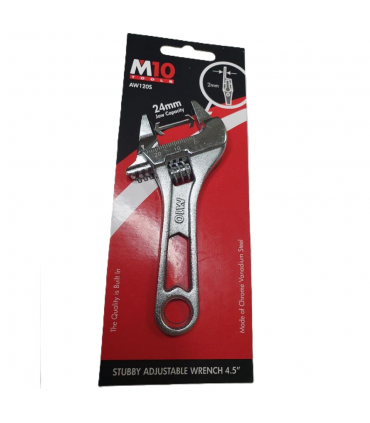 M10 Heavy-Duty Vanadium Steel Stubby Adjustable Wrench