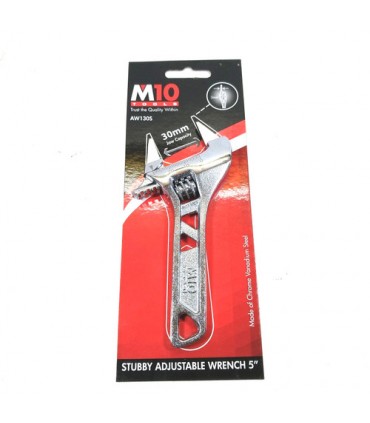 M10 Heavy-Duty Vanadium Steel Stubby Adjustable Wrench