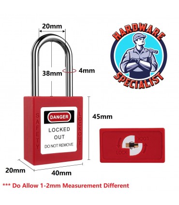Hardware Specialist Lockout/Tagout Safety Plastic Padlock (Loto Lock)