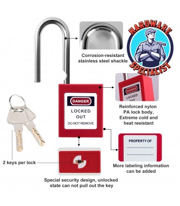 Hardware Specialist Lockout/Tagout Safety Plastic Padlock (Loto Lock)