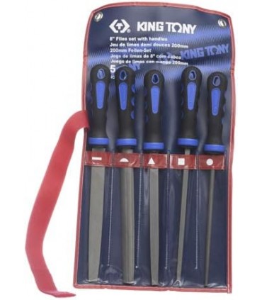 King Tony 1005GQ 8 inch Second Cut File Set with Handles - 5 Pieces