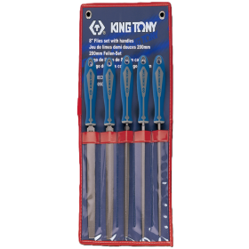King Tony 1005GQ 8 inch Second Cut File Set with Handles - 5 Pieces