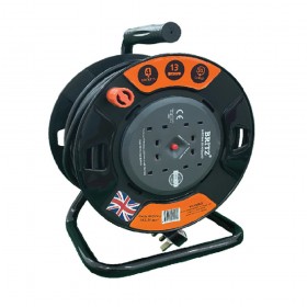 Britz 4X13A Heavy Duty Cable Reel With Surge Protection - 50m