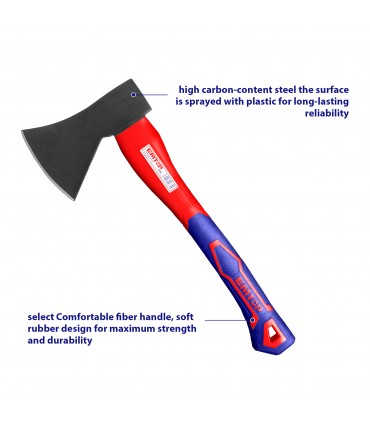 Emtop EHAMAX0600 Carbon Steel Axe with Fiberglass Handle