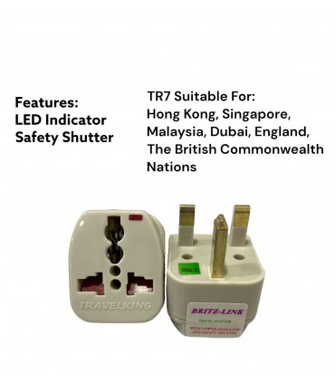 Britz Link TR5 LED Indicator Safety Shutter Travel Adaptor