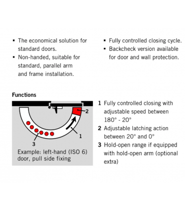 Dorma Entry Level Door Closer TS77 - (Optional - Open Hold)