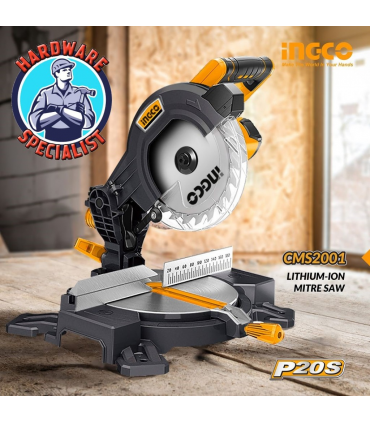 Ingco CMS2001 20V Lithium-Ion Cordless Mitre Saw - Bare Unit