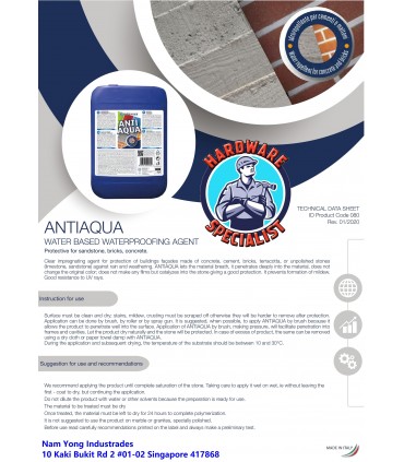 Bellinzoni ANTIAQUA Water Based Waterproofing Agent - 5 Litre