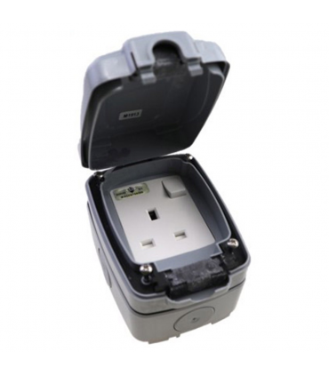MK 86486 GRY Masterseal Compact Single Pole 1 Gang 13A Waterproof Switched Socket