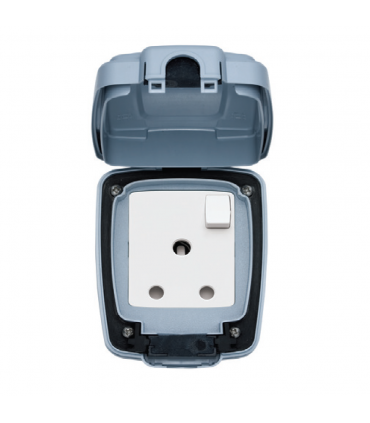 MK 86893 GRY Masterseal Compact Single Pole 1 Gang 15A Switched Socket - Grey