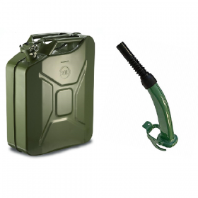 Jerry Metal Fuel Can Green with Spout System - 20 Litre