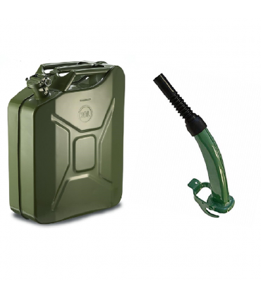 Jerry Metal Fuel Can Green with Spout System - 20 Litre