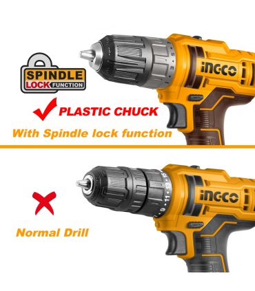 Ingco CDLI200518 20V Lithium-Ion 45Nm High Torque Cordless Drill Kit