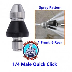 Hardware Specialist Quick Click Stainless Steel Sewer Jetter Pointed Nozzle