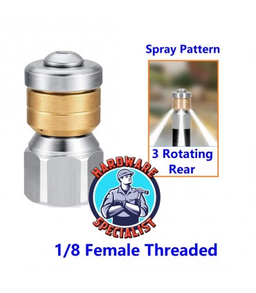 Hardware Specialist 360° Spiral Rotating Sewer Jetter Nozzle