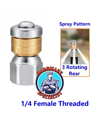 Hardware Specialist 360° Spiral Rotating Sewer Jetter Nozzle