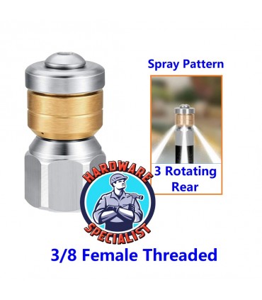 Hardware Specialist 360° Spiral Rotating Sewer Jetter Nozzle