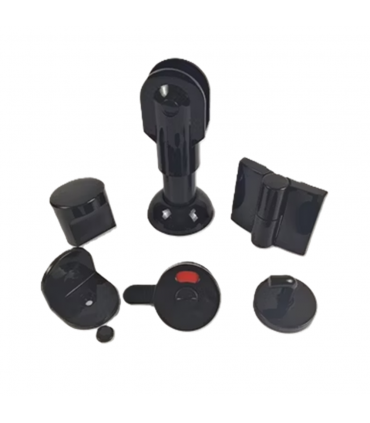 Hardware Specialist S-FL-TL Plastic Toilet Cubicle Adjustable Leg - Black