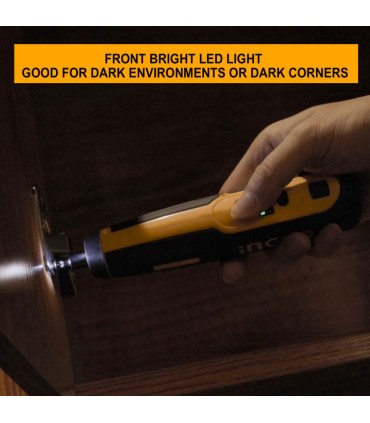 Ingco CSDLI04062 4V Lithium-Ion 5N.m Portable Rechargeable Cordless Screwdriver - 43 Pieces