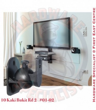 Titan 87mm H Universal Speaker Wall Mount - Black