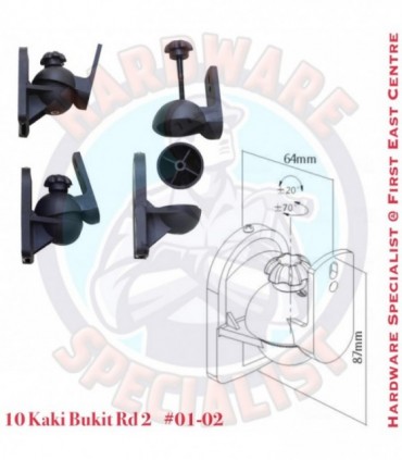 Titan 87mm H Universal Speaker Wall Mount - Black